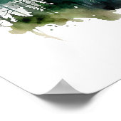 Aquarellwald Bäume Natur Grünbraun Poster (Ecke)