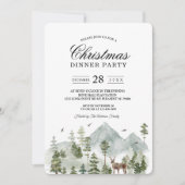 Aquarellwald | Bäume und Hirsche | Einladung (Vorderseite)