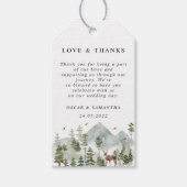 Aquarellwald | Bäume und Hirsche Geschenkanhänger (Vorderseite)