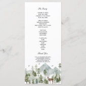 Aquarellwald | Bäume und Hirsche Menükarte (Rückseite)