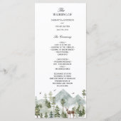 Aquarellwald | Bäume und Hirsche Menükarte (Vorderseite)