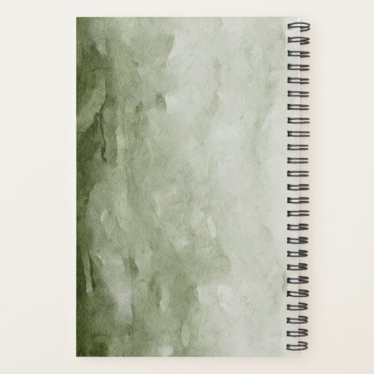 Aquarellwald | Bäume und Hirsche Planer (Rückseite)