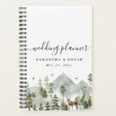 Aquarellwald | Bäume und Hirsche Planer (Vorderseite)