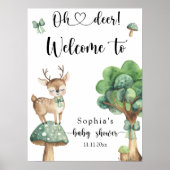 Aquarellwald - Begrüßungsbaby-Dusche Poster (Vorne)