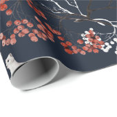 Aquarellwald Berries und Tiere Weihnachten Geschenkpapier (Rolleneckpunkt)