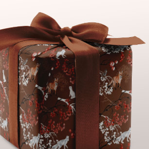 Aquarellwald Berries und Tiere Weihnachten Geschenkpapier