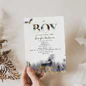 Aquarellwald Boy Country Deer Baby Dusche Einladung