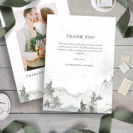 Aquarellwald Danke Karte