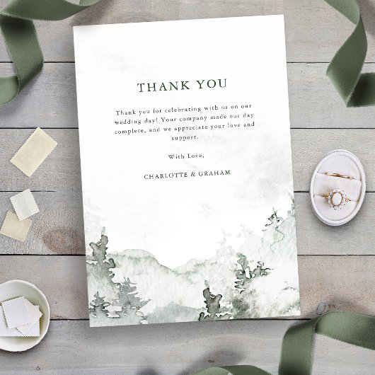 Aquarellwald Danke Karte