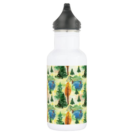 Aquarellwald Edelstahlflasche (Rechts)