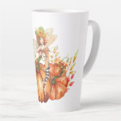Aquarellwald Fairy & Autumn Pumpkin Bouquet Milchtasse (Rechte Ecke)