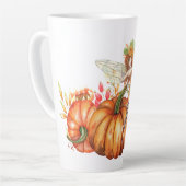 Aquarellwald Fairy & Autumn Pumpkin Bouquet Milchtasse (Linke Ecke)