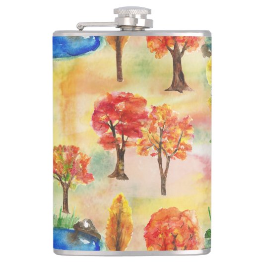 Aquarellwald Flachmann (Vorderseite)