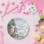 Aquarellwald Fox Babydusche Pappteller (Party)