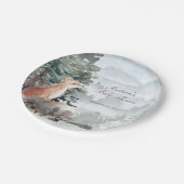 Aquarellwald Fox Babydusche Pappteller (Schrägansicht)