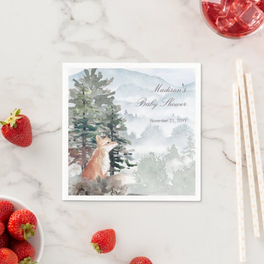 Aquarellwald Fox Babydusche Serviette (Beispiel)