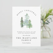 Aquarellwald Frohe Weihnachten (Stehend Vorderseite)