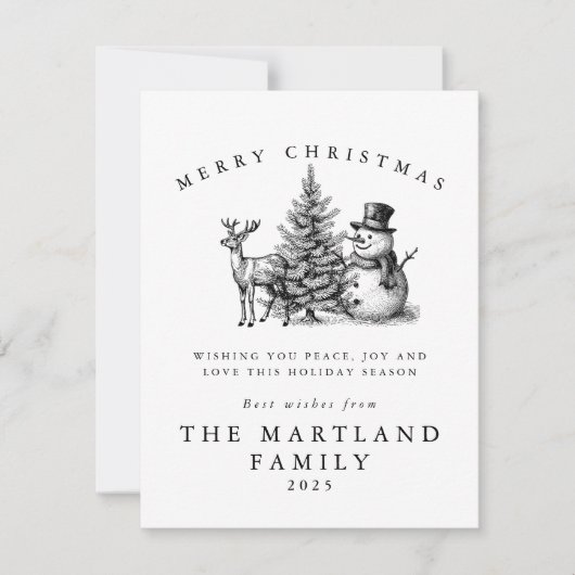 Aquarellwald Frohe Weihnachten (Vorderseite)