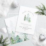 Aquarellwald Frohe Weihnachten<br><div class="desc">Ein elegantes,  naturgetreues Urlaubsdesign. Teil einer Sammlung. Mit elegantem Text und schönem Aquarellwald-Design.</div>