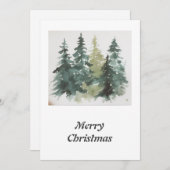 Aquarellwald Frohe Weihnachten (Vorne/Hinten)