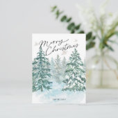 Aquarellwald Frohe Weihnachtskarte Feiertagskarte (Stehend Vorderseite)