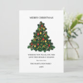 Aquarellwald Frohe Weihnachtskarte Feiertagskarte (Stehend Vorderseite)