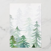 Aquarellwald Frohe Weihnachtskarte Folien Feiertagskarte (Rückseite)