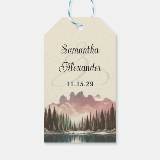 Aquarellwald Geschenkanhänger (Rückseite)