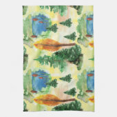 Aquarellwald Geschirrtuch (Vertikal)