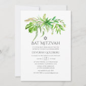 Aquarellwald Grünanlage Bat Mitzvah Einladung (Vorderseite)