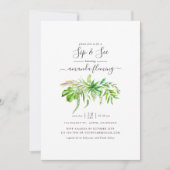 Aquarellwald Grünpflanzen Sip and See Einladung (Vorderseite)