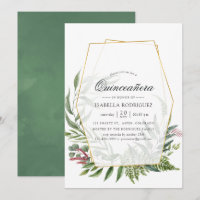 Aquarellwald Herbarium Geometrie Quinceañera