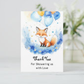 Aquarellwald Hirschdusche Dankeskarte (Stehend Vorderseite)