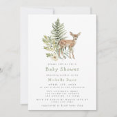 Aquarellwald Hirschdusche Einladung (Vorderseite)