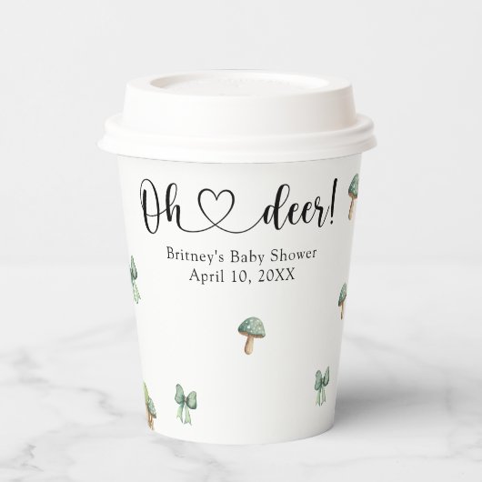 Aquarellwald Hirschdusche Pappbecher (Links)