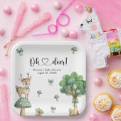 Aquarellwald Hirschdusche Pappteller (Party)