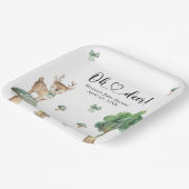 Aquarellwald Hirschdusche Pappteller (Gewinkelt)