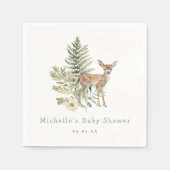 Aquarellwald Hirschdusche Serviette (Vorderseite)