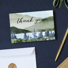 Aquarellwald Hochzeit im Freien Dankeskarte