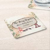 Aquarellwald/HolzlandBaby-Dusche Rechteckiger Pappuntersetzer (angewinkelt)