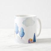 Aquarellwald: Idyllische Landschaftsbild-Illustrat Kaffeetasse (VorderseiteRechts)