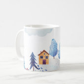 Aquarellwald: Idyllische Landschaftsbild-Illustrat Kaffeetasse (Vorderseite Links)