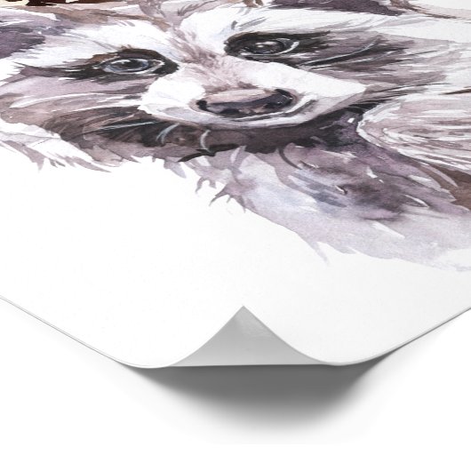 Aquarellwald Kinderzimmer Kinderwald Poster (Ecke)