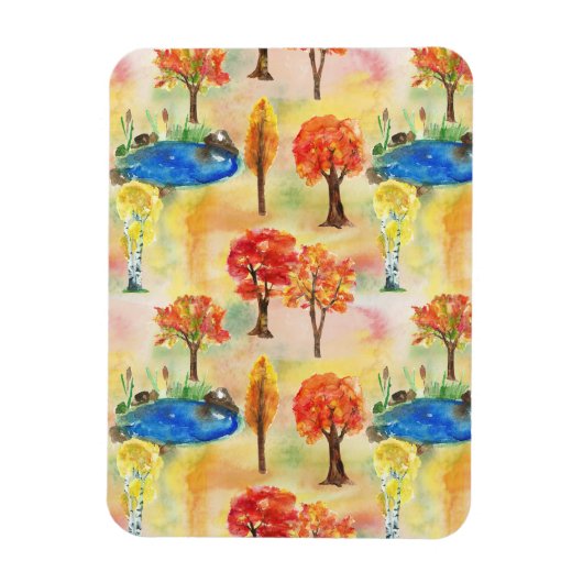 Aquarellwald Magnet (Vertikal)