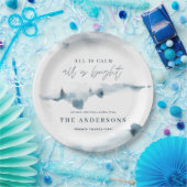 Aquarellwald Minimal blaue Weihnachtsfeiern Party Pappteller (Party)