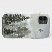 Aquarellwald mit Monogramm Case-Mate iPhone Hülle (Rückseite (Horizontal))