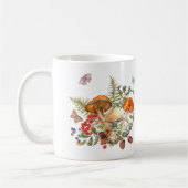 Aquarellwald Pilze, Berries, Acorne Kaffeetasse (Links)
