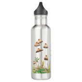 Aquarellwald-Pilze Edelstahlflasche (Links)
