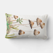 Aquarellwald-Pilze Lendenkissen (Rückseite)