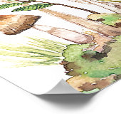 Aquarellwald-Pilze Poster (Ecke)